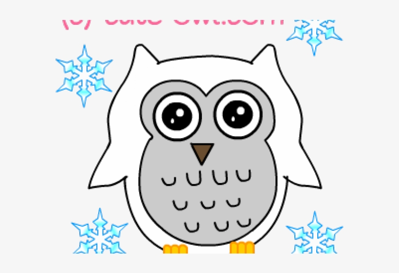 Snowy Owl Clipart Cute Little Cartoon - Cartoon, transparent png #9042379