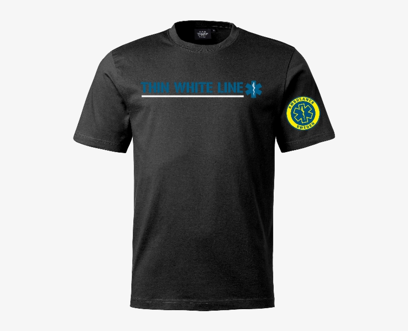 Thin White Line T-shirt - T-shirt, transparent png #9042425