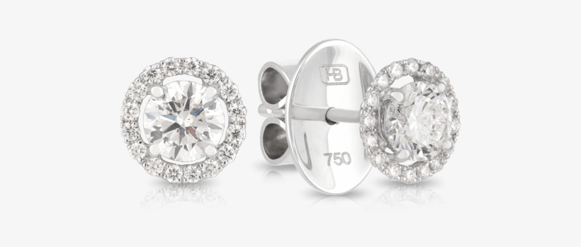 18ct White Gold Round Brilliant Cut Diamond Earring - Diamond, transparent png #9043028