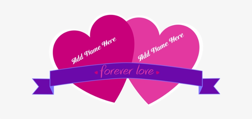 Forever Love Heart Names Banner - Graphic Design, transparent png #9043791