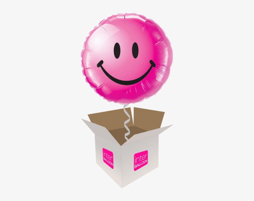 Shiny Pink Smiley Face - 50th Birthday Balloon Images Purple, transparent png #9044113