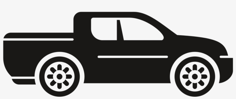 Pickup Used - Car Side View Silhouette, transparent png #9047551