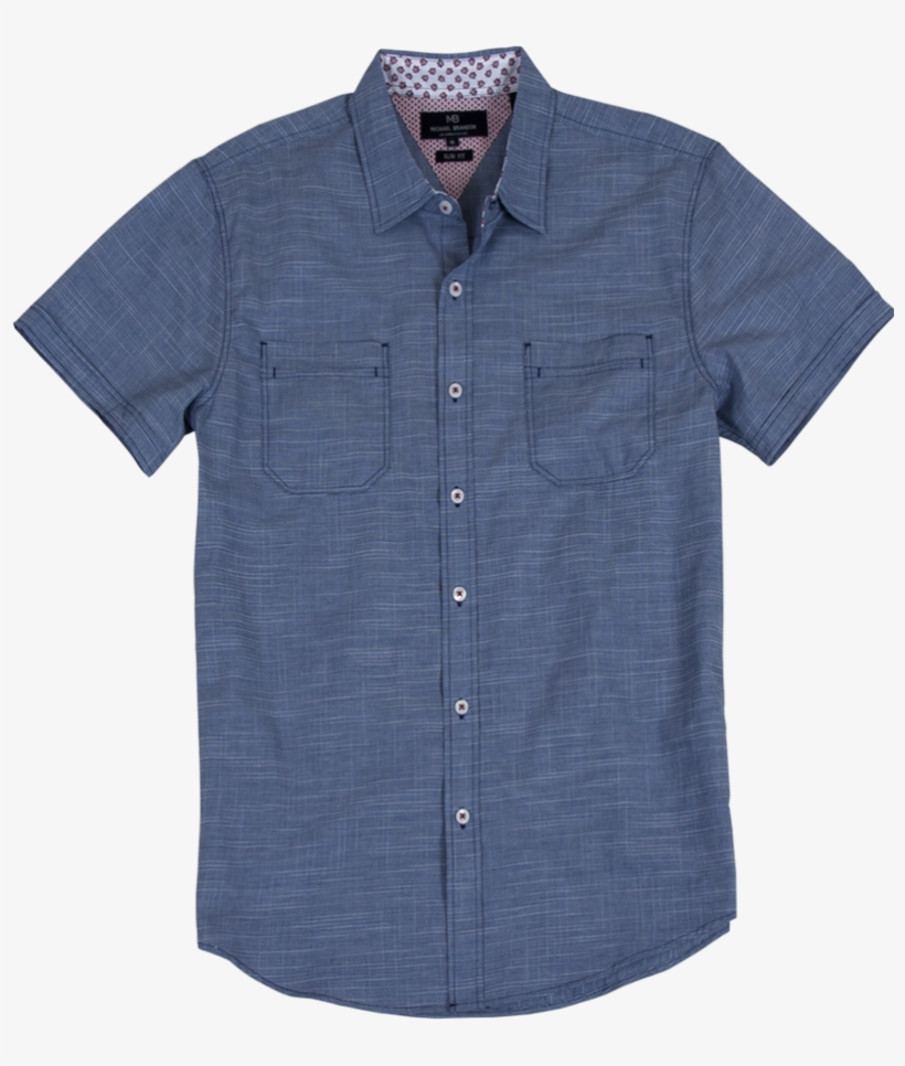 Crosshatch Pattern Short Sleeve Shirt - Button, transparent png #9048181