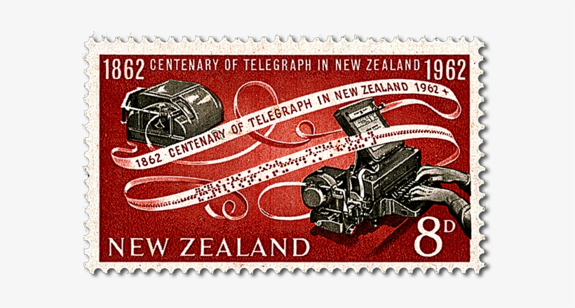 Centenary Of Telegraph In New Zealand - Postage Stamp, transparent png #9048347