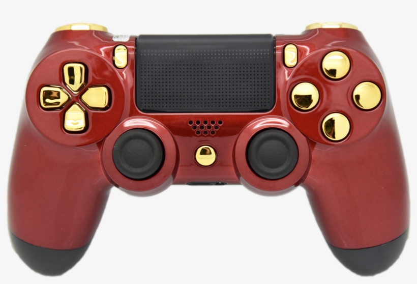 Red & Gold Glossy Ps4 Controller - Deadpool Custom Ps4 Controller, transparent png #9048496