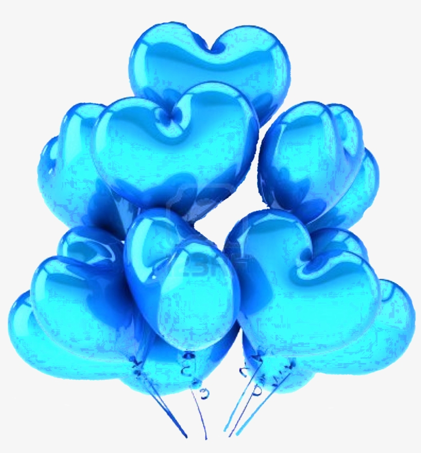Photo 9546204 Party Balloons Heart Shaped Cyan Blue - Balloon, transparent png #9053071