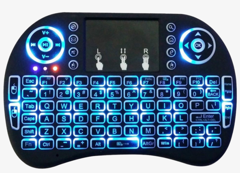 Mini Teclado Led Luminoso Bluetooth Tri-color - Mini Wireless Backlit Keyboard, transparent png #9053295