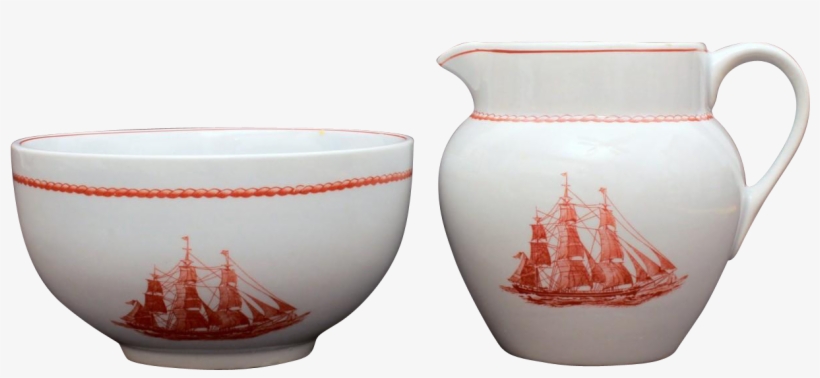 Wedgwood Porcelain Cream & Sugar Flying Cloud Pattern - Ceramic, transparent png #9054894