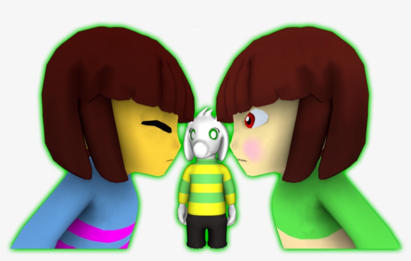 Frisk Asriel Chara - Андертейл Фриск И Чара, transparent png #9055263