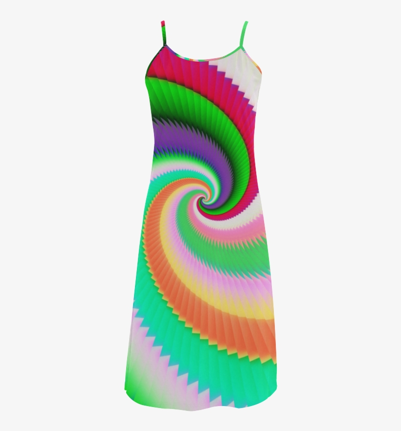 Colorful Spiral Dragon Scales Alcestis Slip Dress - Graphic Design, transparent png #9056011