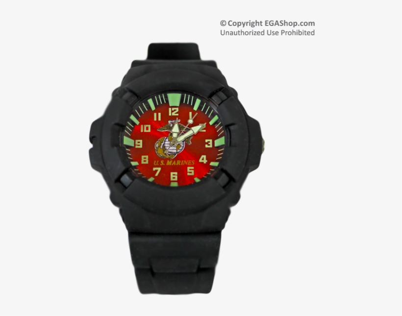 Watch , W/ Marines On Red Face - Analog Watch, transparent png #9056854