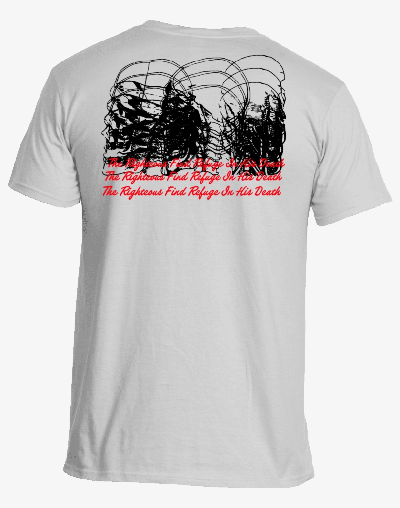 Refuge In His Death Back On White - Active Shirt, transparent png #9057422