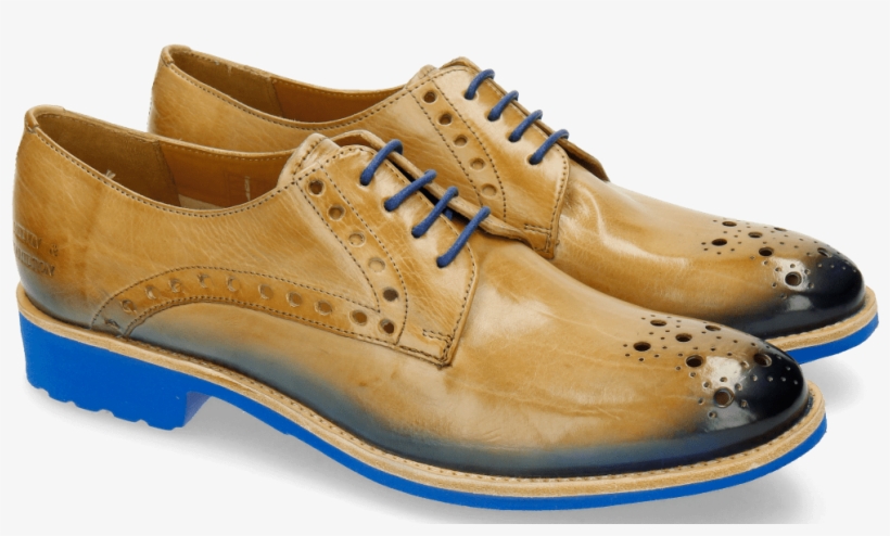 Derby Shoes Amelie 7 Nude Shade Electric Blue Rook - Suede, transparent png #9057424