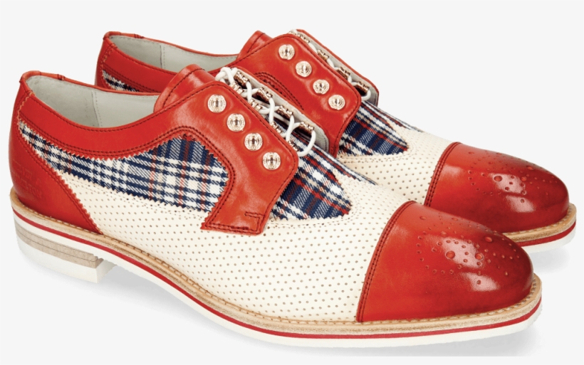 Derby Shoes Tom 22 Fiesta Perfo White Tex Check Multi - Sneakers, transparent png #9059791