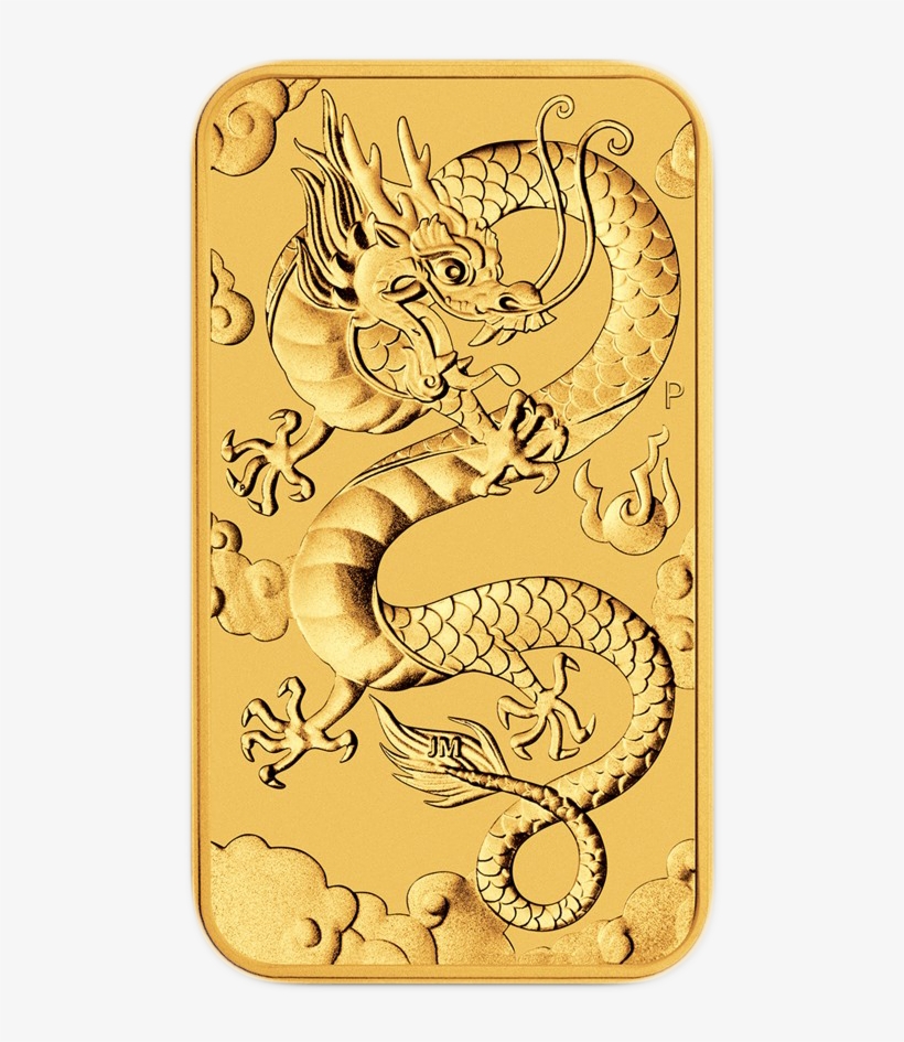 2019 Australian Dragon Rectangular 1oz Gold Coin - 1 Oz 2019 Perth Mint Dragon Gold Rectangular Coin, transparent png #9060396