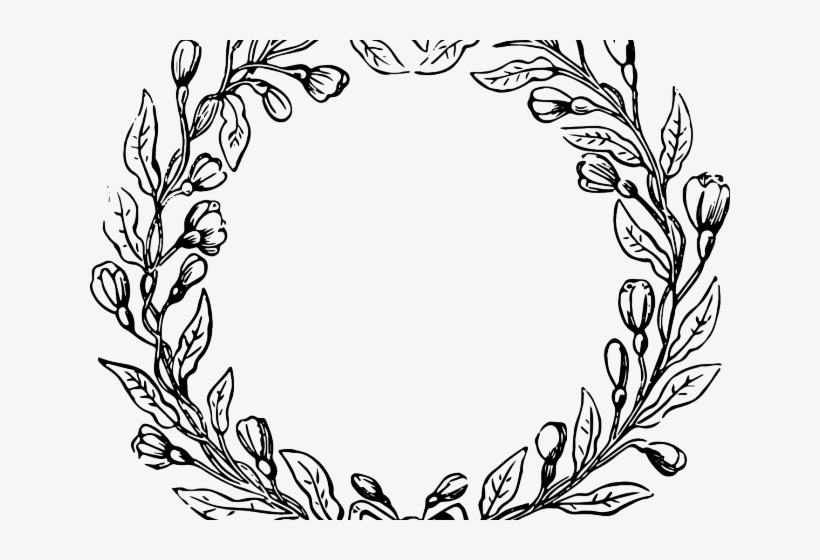 Drawn Wreath Transparent Background - Wreath Black And White, transparent png #9061318