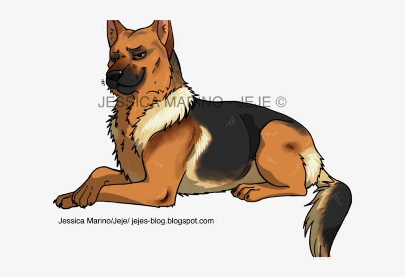 Drawn German Shepherd Service Dog - Anime German Shepherd Drawing, transparent png #9063680