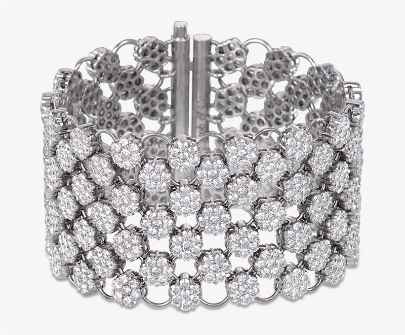 Diamond Mesh Bracelet - Mesh Style Diamond Bracelet, transparent png #9064423
