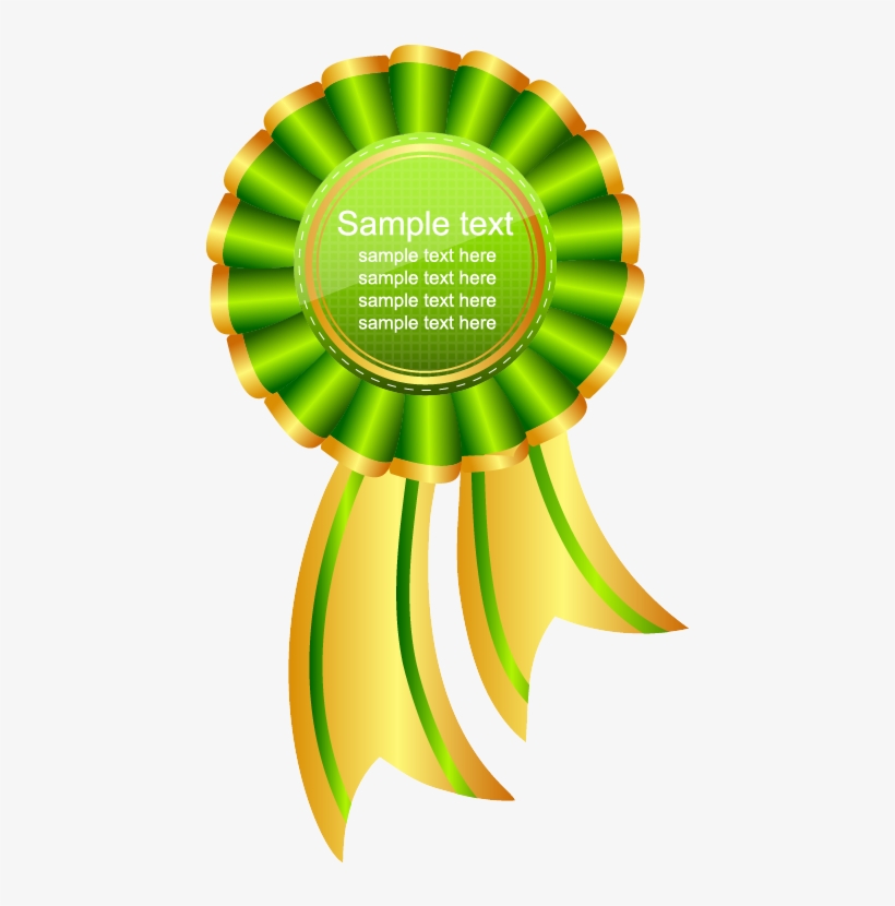 Green And Gold Background - Vetor Medalha Verde, transparent png #9064776