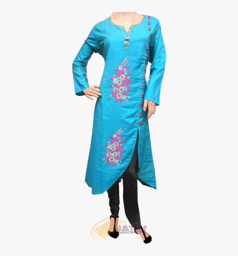 Stylish Regular Cotton Kurti - Silk, transparent png #9064777