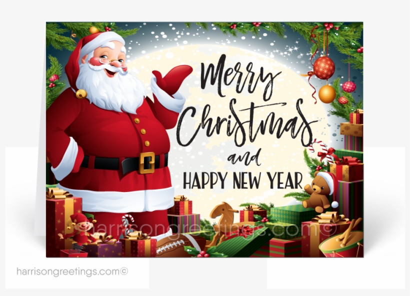 Traditional Santa Claus Merry Christmas Cards - Merry Christmas Traditional Santa, transparent png #9065146