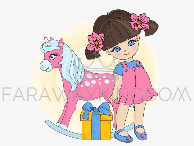 Unicorn Girl Valentine Day Cartoon Vector Illustration, transparent png #9066800