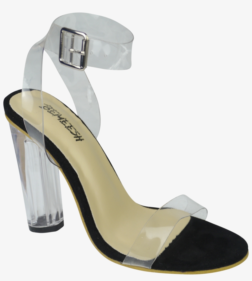 Womens Ladies Perspex High Heels Transparent Sandal - Basic Pump, transparent png #9067133
