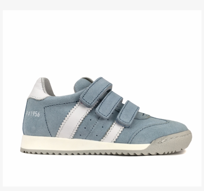 Light Blue Suede Velcro Sneaker - Walking Shoe, transparent png #9068621