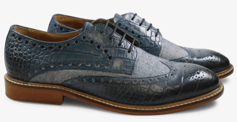 Derby Shoes Matthew 4 Big Croco Bluette Denim Jeans - Slip-on Shoe, transparent png #9069557