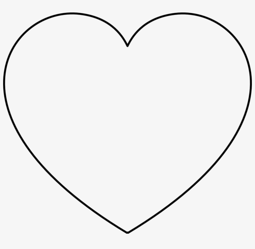 Heart Shape White Png - Colouring Page Of Heart, transparent png #9070043