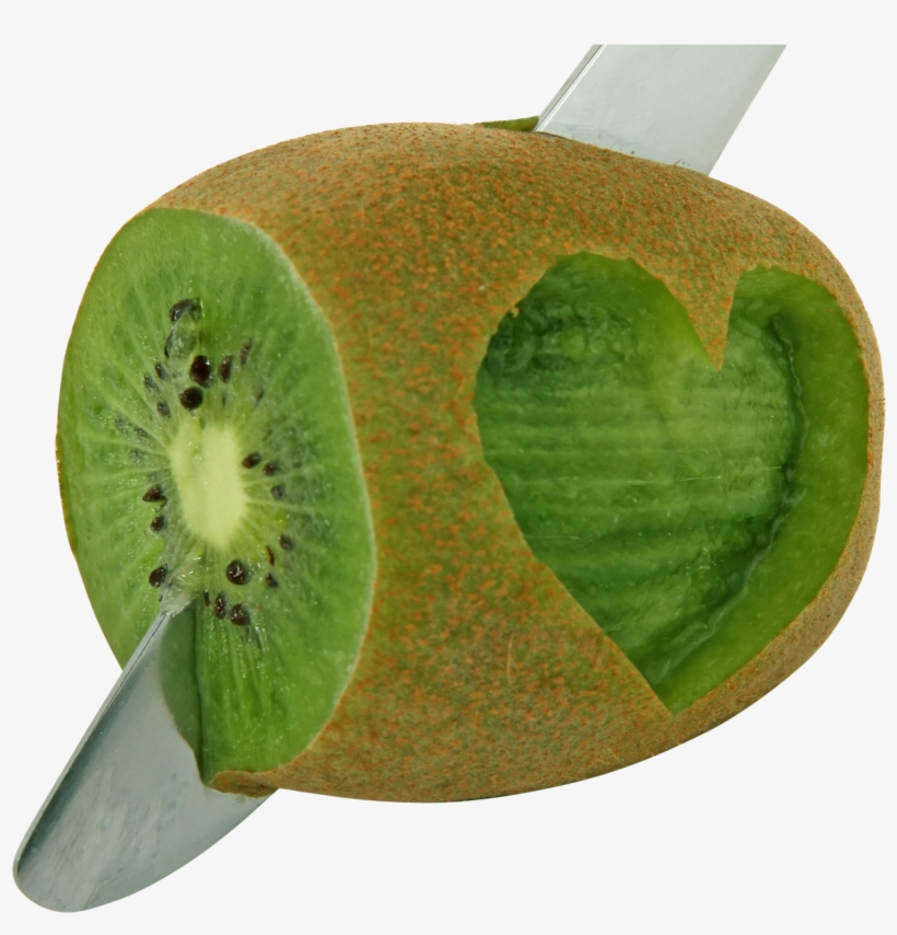 Heart Shape Carved Kiwi Fruit - Kiwifruit, transparent png #9070105