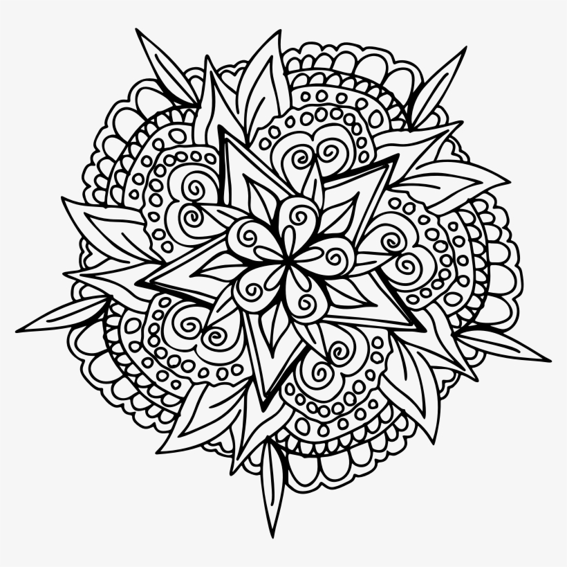 Medium Image - Floral Line Art Png, transparent png #9071029