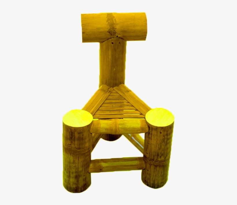 Bamboo Set Of 3 Chairs And Triangular Top Tea Table - Wood, transparent png #9072556