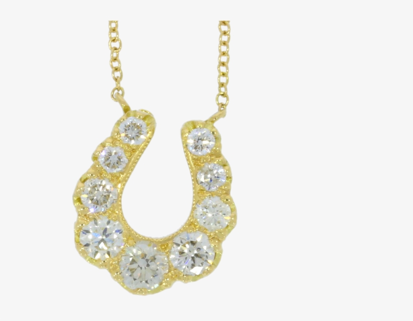 18ct Yellow Gold Diamond 1ct 05pts Horseshoe Pendant - Pendant, transparent png #9072716