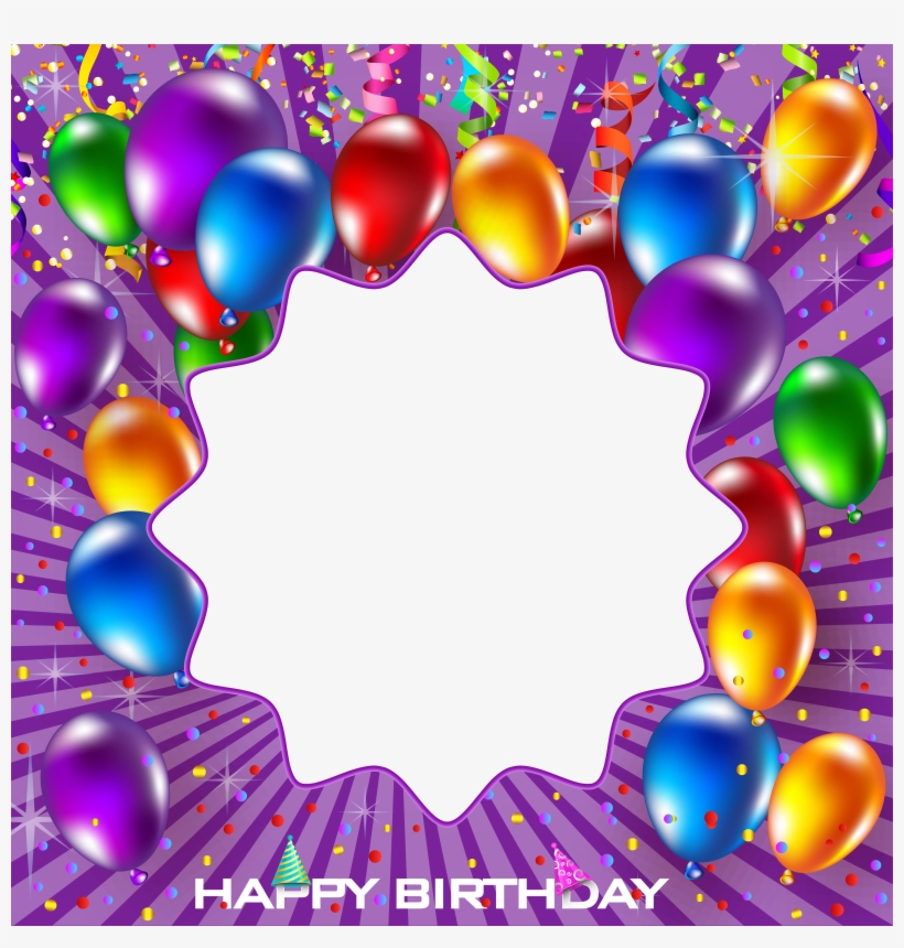 Happy Birthday Purple Png Frame - Birthday Frame Png, transparent png #9073044