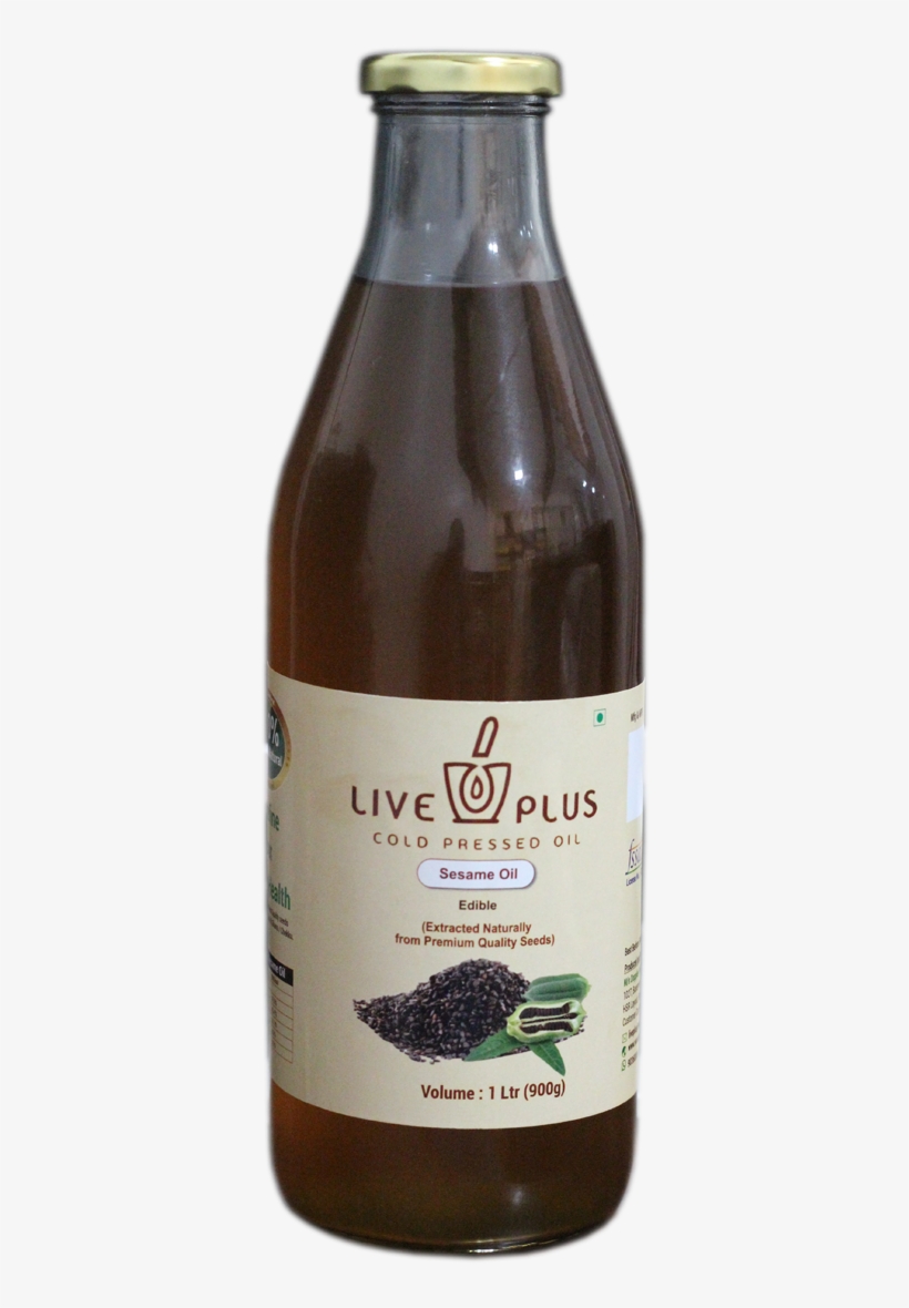 Liveplus Cold Pressed Oil Wood Pressed Oil - Glass Bottle, transparent png #9073426