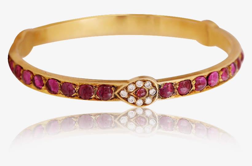 Vintage Ruby Gold Bangle - Bangle, transparent png #9074056