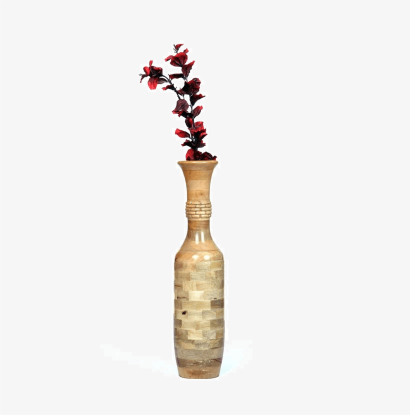 Layered Wooden Flower Vase - Vase, transparent png #9078057