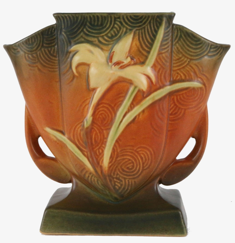 Roseville Zephyr Lily 7” Fan Vase - Vase, transparent png #9078094