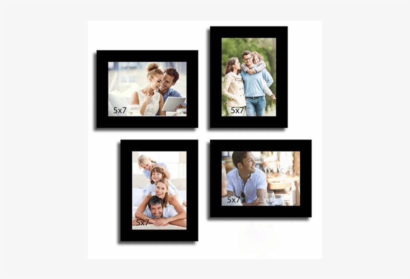 Wall Collage Black Fibre Wood Photo Frame - Picture Frame, transparent png #9078180