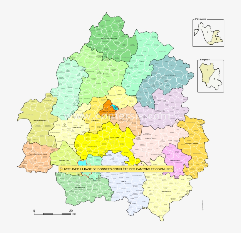 Dordogne Counties Map With Names For Word And Excel - Region Du Limousin France, transparent png #9078656