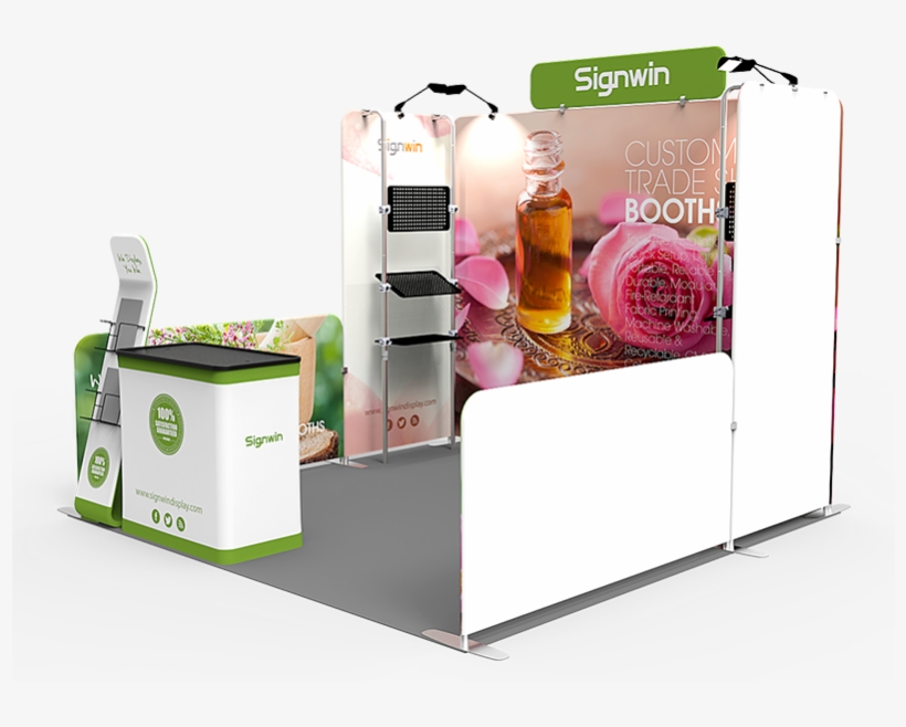 10x10ft Custom Hanging Shelving Corner Trade Show Booth - Banner, transparent png #9079372