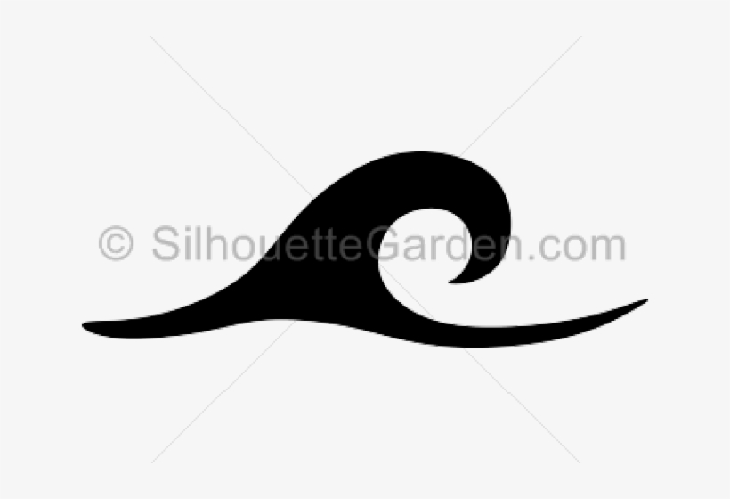 Drawn Wave Silhouette - Black And White Wave Silhouette, transparent png #9079769