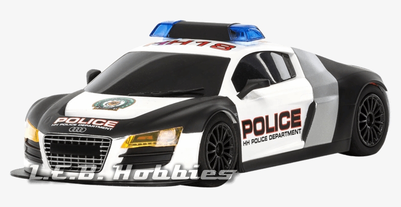 C3932 Scalextric Audi R8 Police Car Black & White - Sort Politibil Legetøj, transparent png #9079775