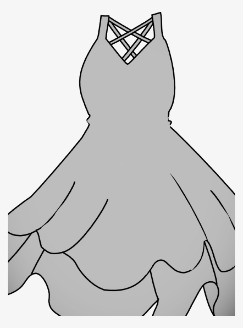 Wedding Dress Outline Clip Art - Penguin, transparent png #9079813
