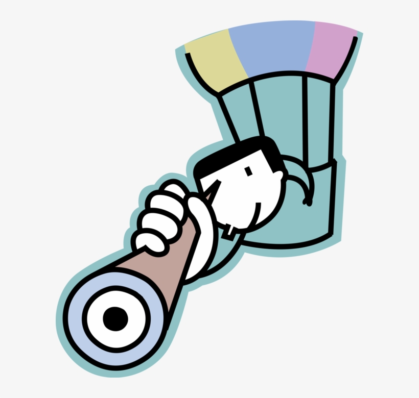 Vector Illustration Of Looking Through Optical Telescope, transparent png #9081712