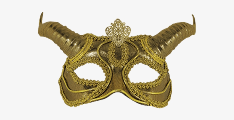 Glittering Gold Faun Mask - Mask, transparent png #9083439