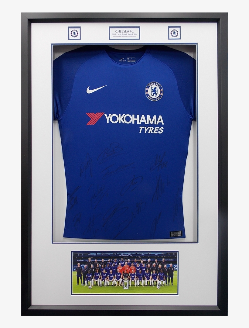 Chelsea Fc 2018 Signed Team Shirt Framed - Yokohama, transparent png #9083939