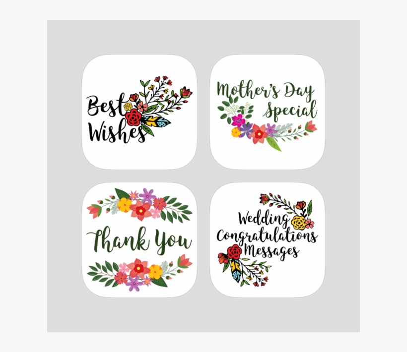 4 In 1 Useful Best Greetings 4 - Floral Design, transparent png #9087258