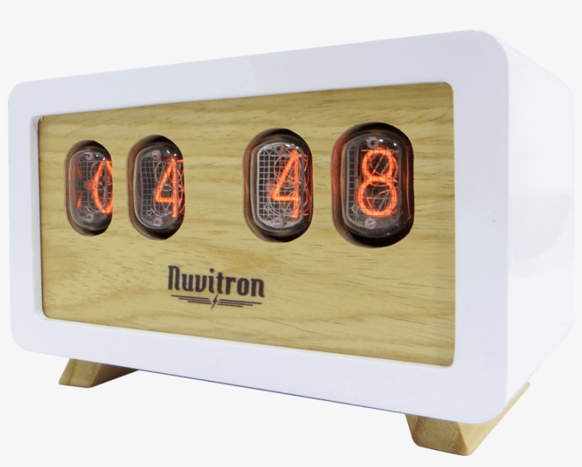 Nuvitron White Postmodern Nixie Tube Clock - Digital Clock, transparent png #9087665